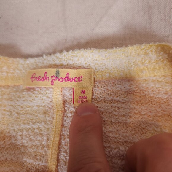 Fresh Produce Floral Terry Lined Soft Sweater Womens Medium Beach Summer USA - Picture 7 of 11